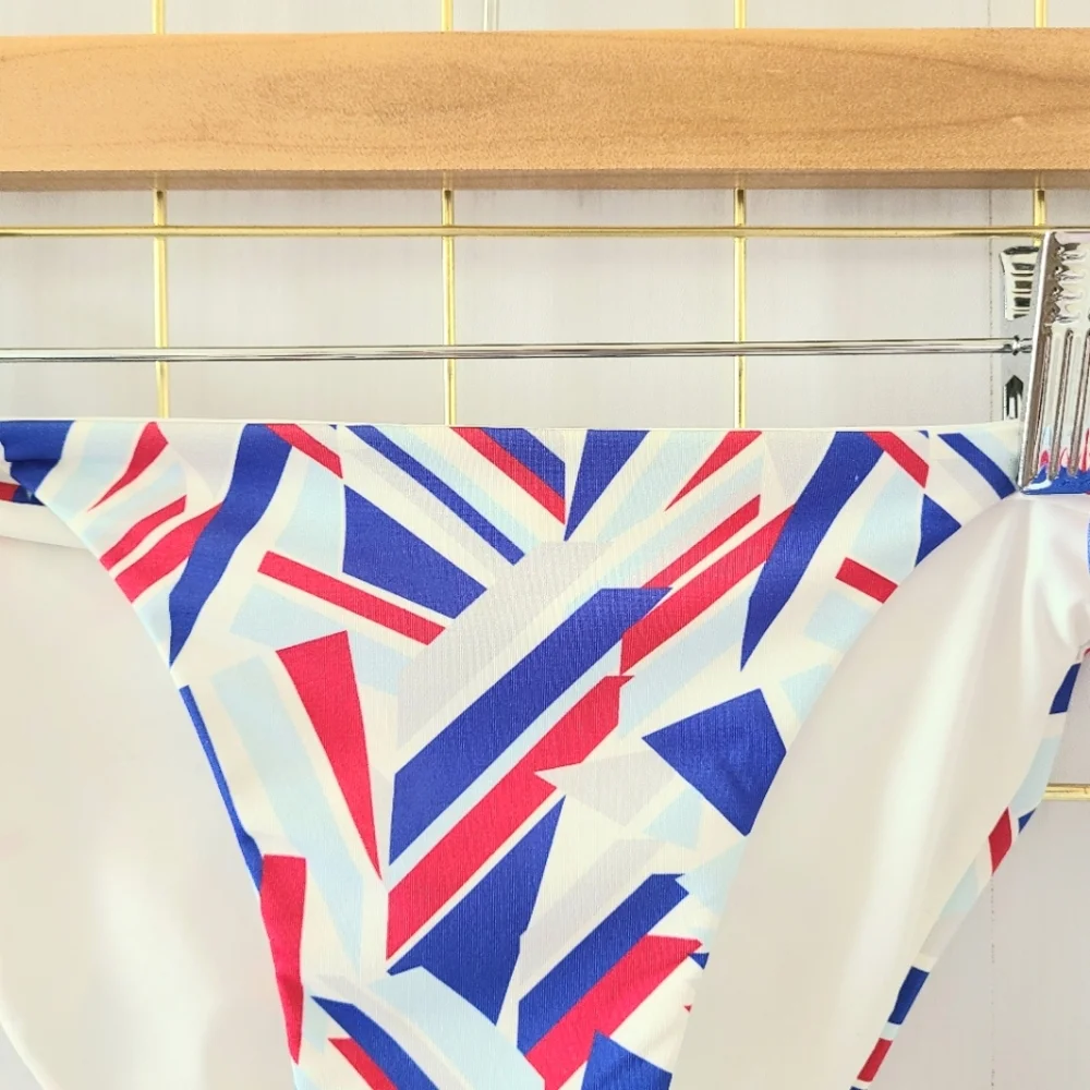 NWT Onia Kate Red Blue Nautical Geometric Bikini Bottom